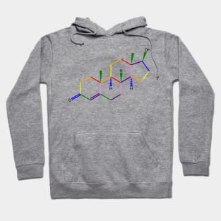 Testosterone Molecule Rainbow Chemistry Hoodie